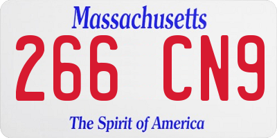 MA license plate 266CN9