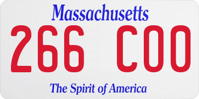 MA license plate 266CO0