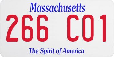 MA license plate 266CO1