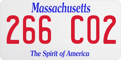 MA license plate 266CO2