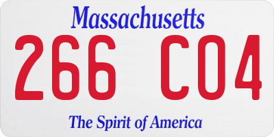 MA license plate 266CO4