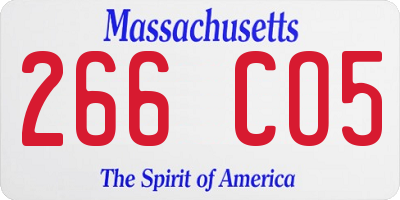 MA license plate 266CO5
