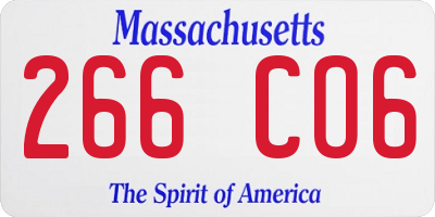 MA license plate 266CO6