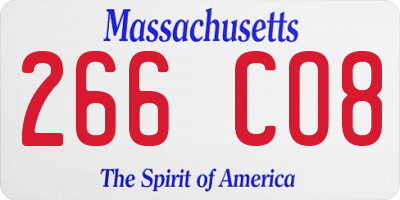 MA license plate 266CO8