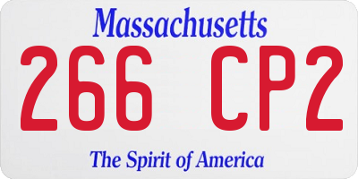 MA license plate 266CP2