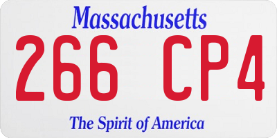 MA license plate 266CP4