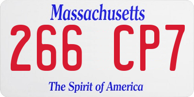 MA license plate 266CP7
