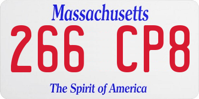 MA license plate 266CP8