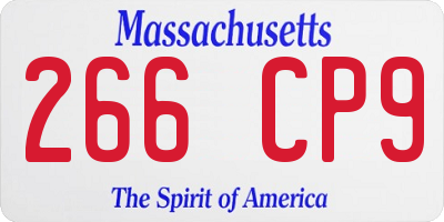MA license plate 266CP9
