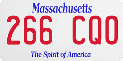 MA license plate 266CQ0