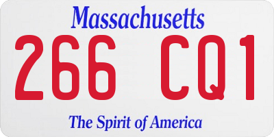 MA license plate 266CQ1