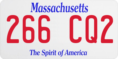 MA license plate 266CQ2