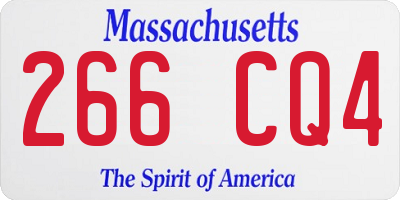 MA license plate 266CQ4