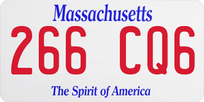 MA license plate 266CQ6