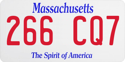 MA license plate 266CQ7
