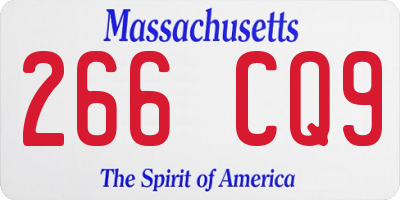 MA license plate 266CQ9