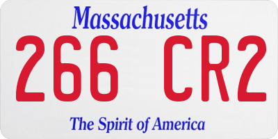 MA license plate 266CR2
