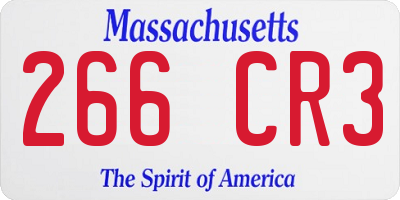MA license plate 266CR3