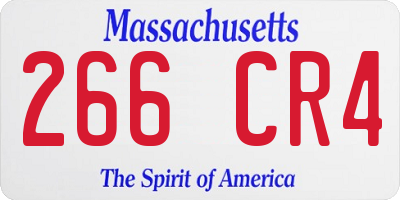 MA license plate 266CR4