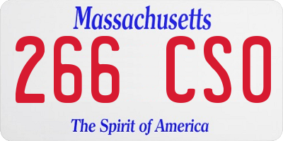MA license plate 266CS0