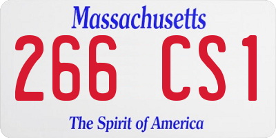 MA license plate 266CS1