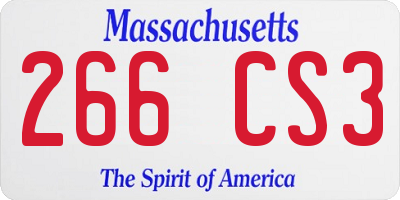 MA license plate 266CS3
