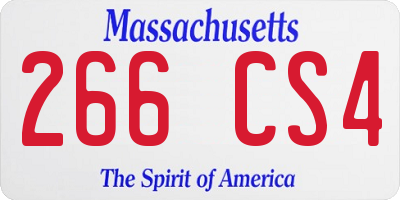 MA license plate 266CS4