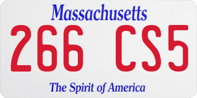 MA license plate 266CS5