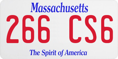 MA license plate 266CS6