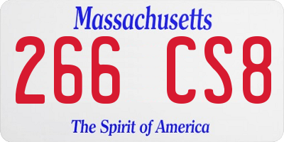 MA license plate 266CS8