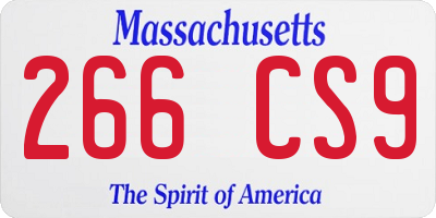 MA license plate 266CS9