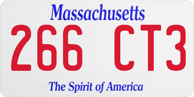 MA license plate 266CT3