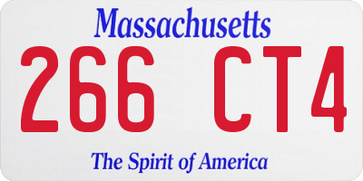 MA license plate 266CT4