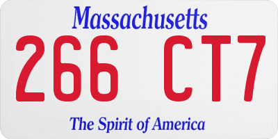 MA license plate 266CT7