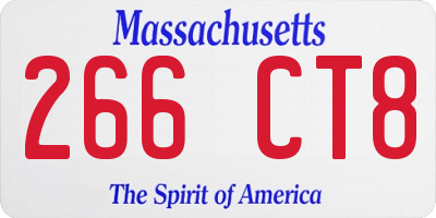 MA license plate 266CT8