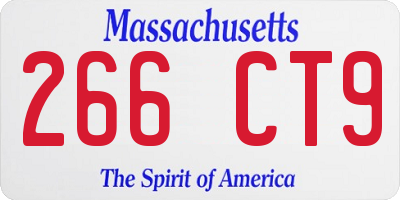 MA license plate 266CT9