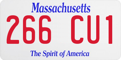 MA license plate 266CU1