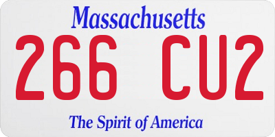 MA license plate 266CU2