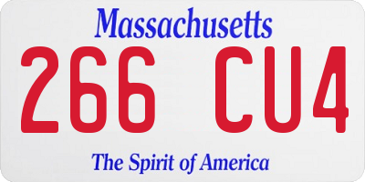 MA license plate 266CU4