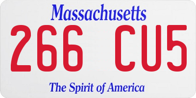 MA license plate 266CU5