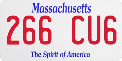 MA license plate 266CU6