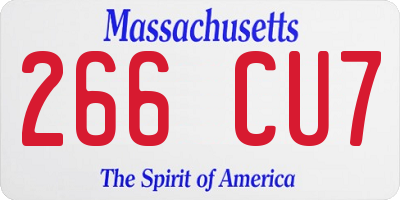 MA license plate 266CU7