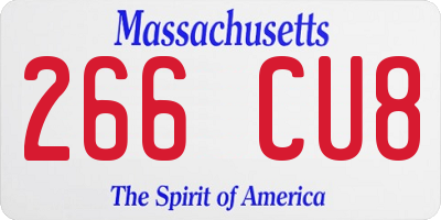 MA license plate 266CU8