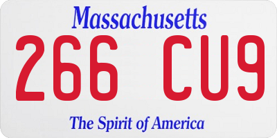 MA license plate 266CU9