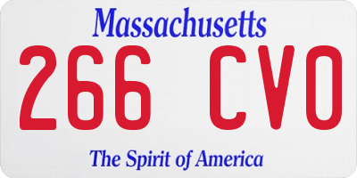 MA license plate 266CV0