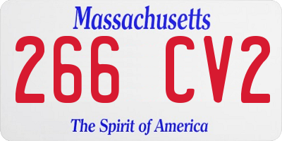 MA license plate 266CV2