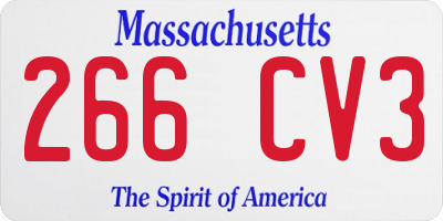 MA license plate 266CV3