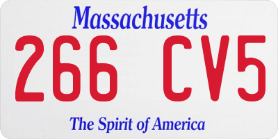 MA license plate 266CV5