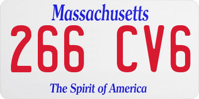 MA license plate 266CV6