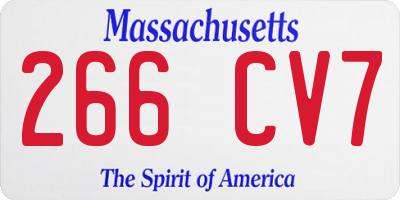 MA license plate 266CV7